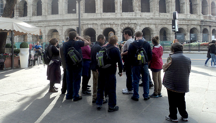 Group photo of supported trip to Rome