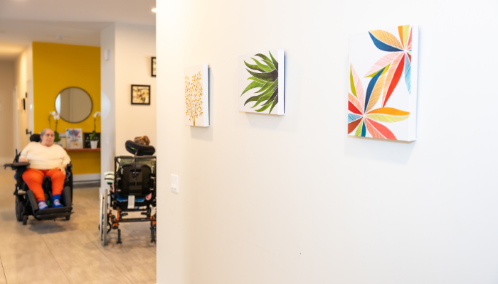 Art on wall of group home