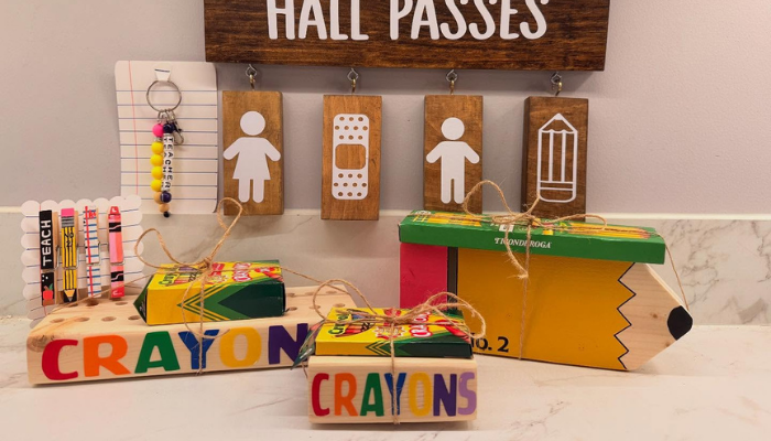 Wooden Crayon styled boxes