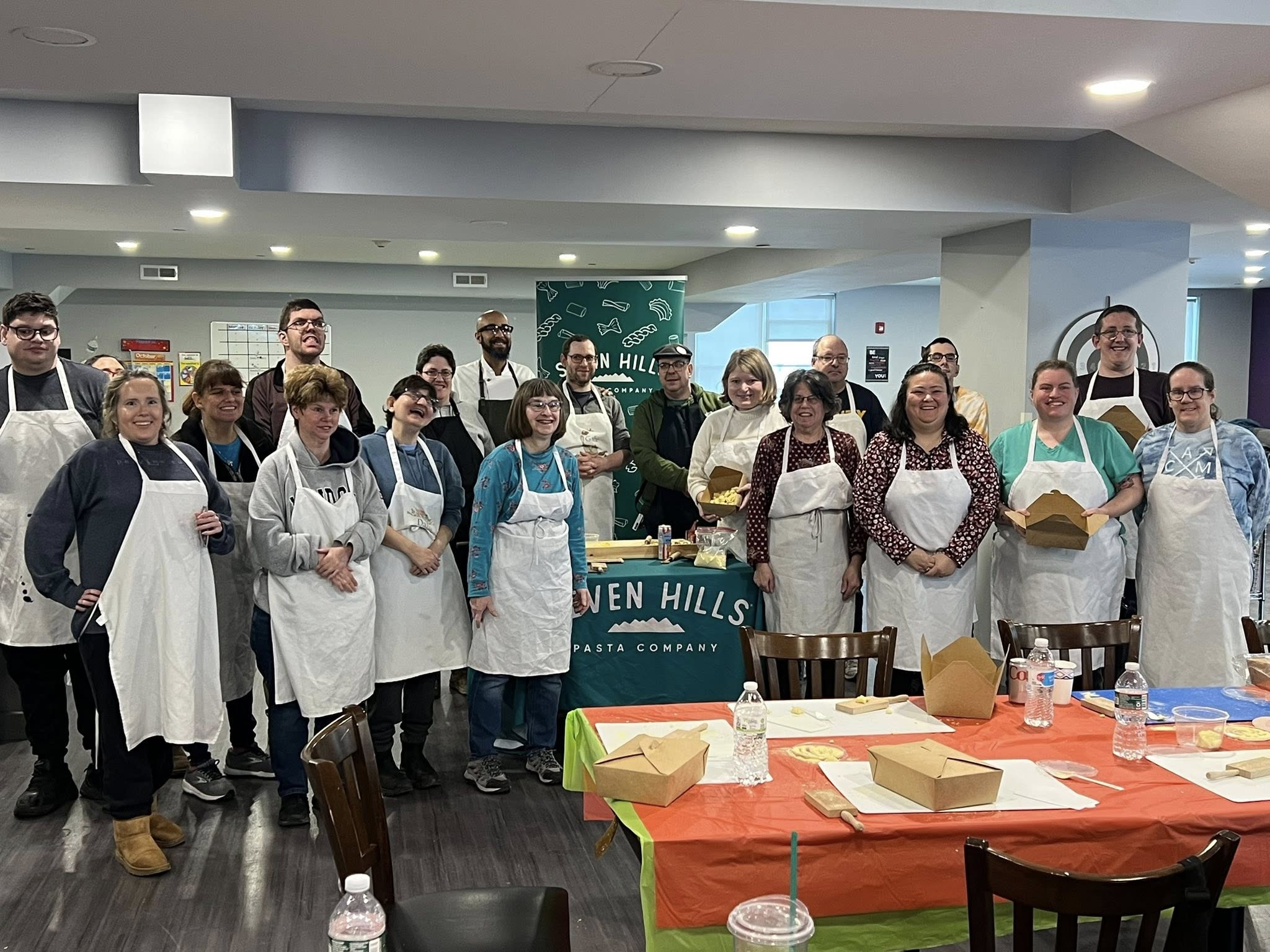 Group photo with Seven Hills Pasta Co and Springboard