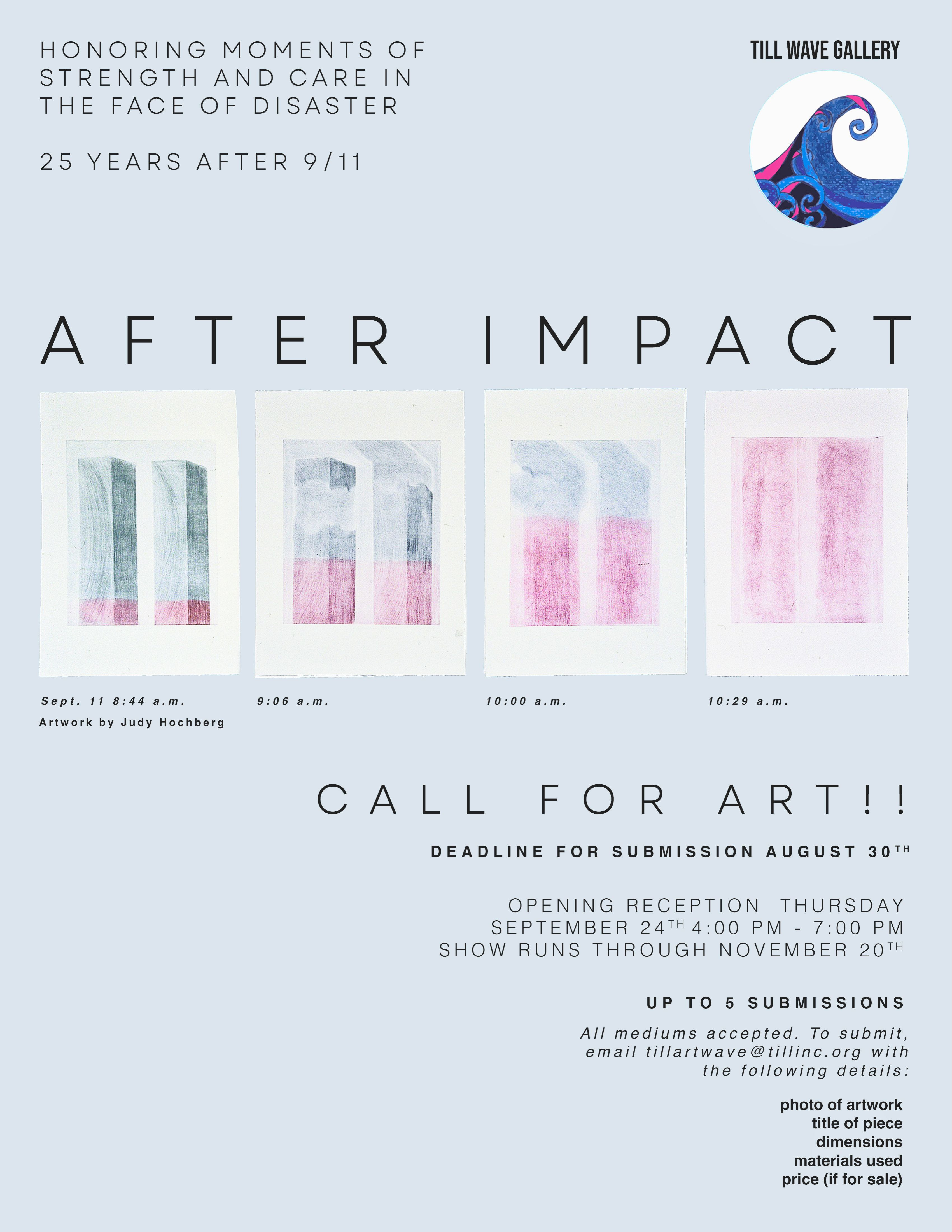 A flyer that is called After Impact for the Wave Gallery