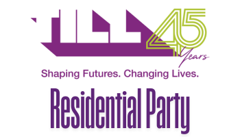 TILL 45th logo and Residential Party information