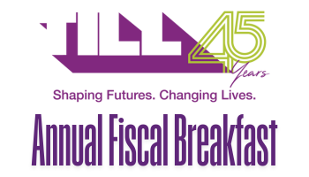 TILL 45th anniversary logo and Fiscal Breakfast announcement