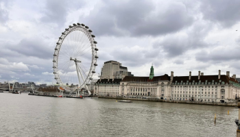 Scenic photo of Ferris wheel in England 