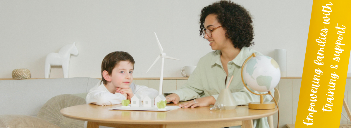 Boy and women Stock image