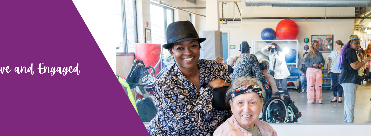 Day program staff and woman in wheelchair