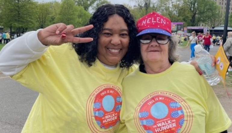 Two people at the Walk for Hunger